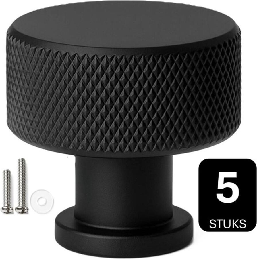 MSQDESIGN LUXE Kastknop zwart (Metaal) Kastknoppen zwart 5 stuks Deurknopjes zwart voor kast Deurknop Deurknopjes zwart Handgreep zwart Meubelknop zwart Meubelknoppen zwart Deurknopjes zwart Deurknoppen zwart Ladeknoppen voor deurtjes