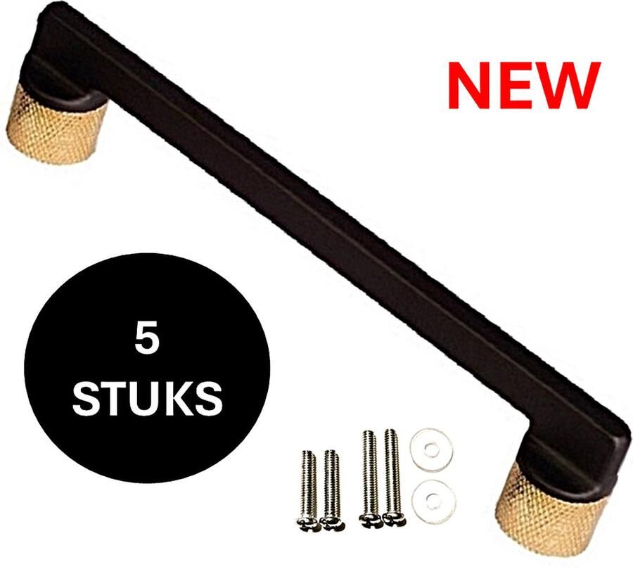 MSQDESIGN NEW DESIGN Handgreep zwart Goud Handgrepen zwart 128 mm 5 stuks Handgrepen kast Meubelgrepen Keukengreep zwart Kastgrepen Handgrepen keukenkastjes Meubelgreep Handgrepen voor deurtjes handgreep keuken Deurgreep ladegreep