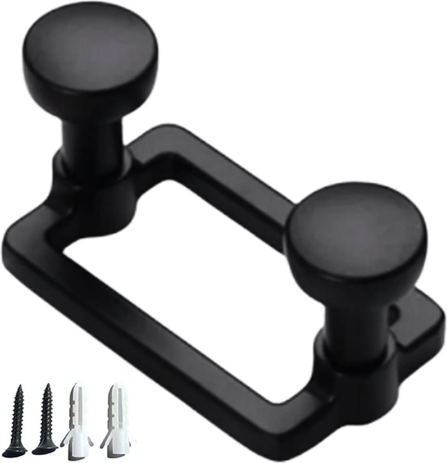 MSQDESIGN Nieuw Kapstokhaken zwart Kapstok zwart Kledinghaak Sterke Zink Legering Inclusief Schroeven -Klassieke Kapstokhaak Jashaken Kapstok Haken Handdoekhaakjes Kapstokhaak met 2 haken Wandhaak Industrieel Ophanghaken