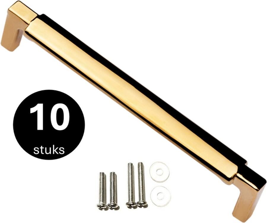 MSQDESIGN Handgreep Goud Handgrepen Goud 128 mm 10 stuks Handgrepen kast Meubelgrepen Keukengreep Goud Kastgrepen Handgrepen keukenkastjes Meubelgreep Handgrepen voor deurtjes handgreep keuken Deurgreep ladegreep incl schroeven - Foto 2