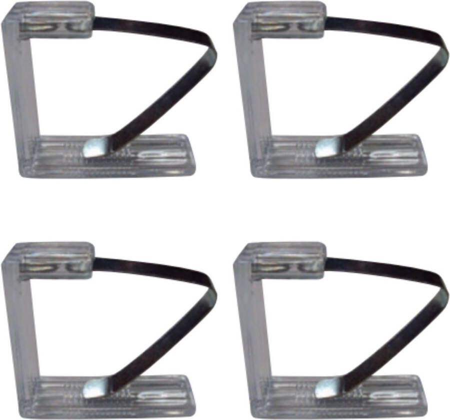 MSV Tafelkleed klemmen 4x stuks transparant kunststof 4 5 x 6 cm
