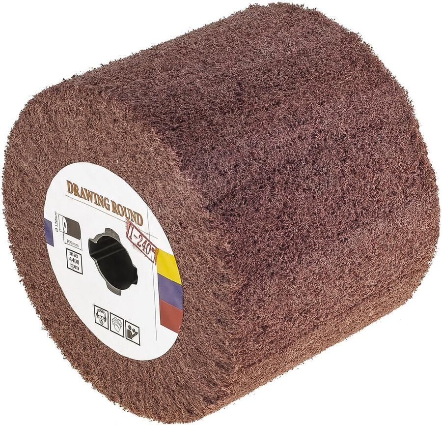 MSW Schuurwals van vlies voor satineermachine 120x100mm korrelgrootte P240