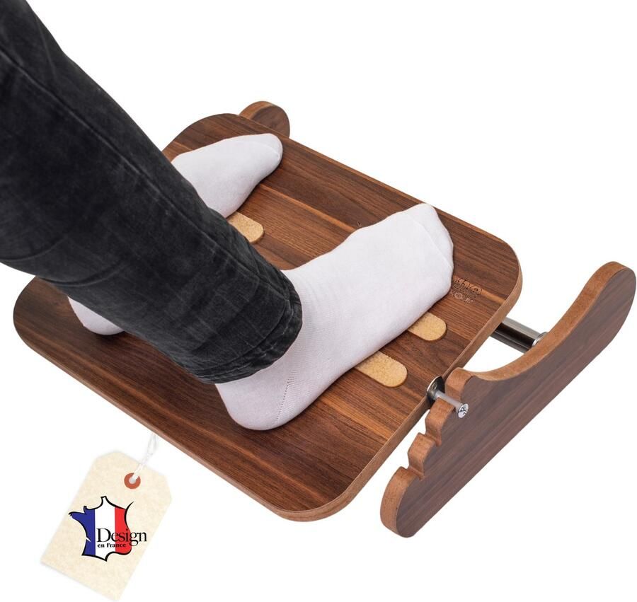 MSZERONE Voetensteun Voetenbankjes Ergonomisch Voetenbankje Bureau – Verstelbaar in 3 hoogtes Voetsteun Kantoor- Houten Voetenbankje voor Thuis & Kantoor – Verstelbaar Anti-Slip en Duurzaam Ontwerp Comfort