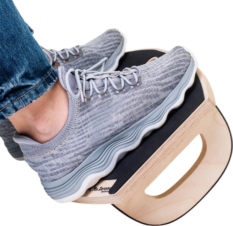 MSZERONE Voetensteun Voetenbankjes Ergonomisch Voetenbankje Bureau – Voetsteun Kantoor- Houten Voetenbankje voor Thuis & Kantoor – Verstelbaar Anti-Slip en Duurzaam Ontwerp Balance Wood Board