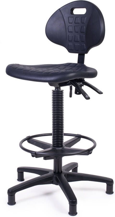 MTM STOELEN Werkstoel DONAR 260-N PUR zitting en rugleuning voor eenvoudig reinigen zithoogte 57 82 cm met verstelbare voetenring
