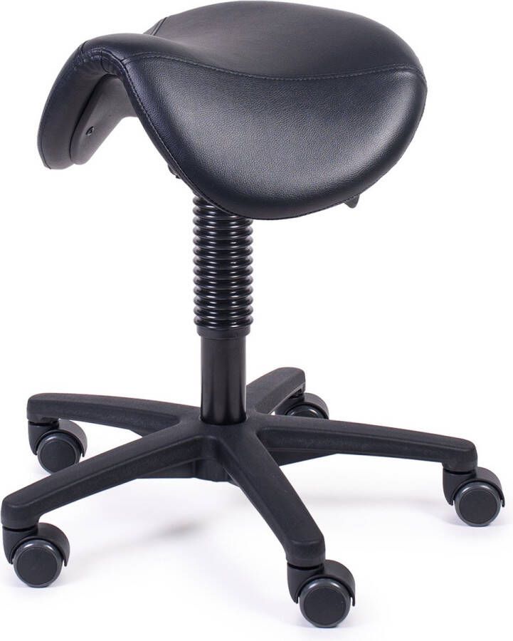 MTM STOELEN Zadelkruk FREYA 160-N standaard zitting zwart kunstleer zithoogte 48 63 cm optimaliseert zithouding comfort en mobiliteit kapperskruk