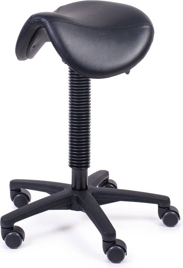 MTM STOELEN Zadelkruk FREYA 200-N standaard zitting zwart kunstleer zithoogte 52 72 cm optimaliseert zithouding comfort en mobiliteit kapperskruk