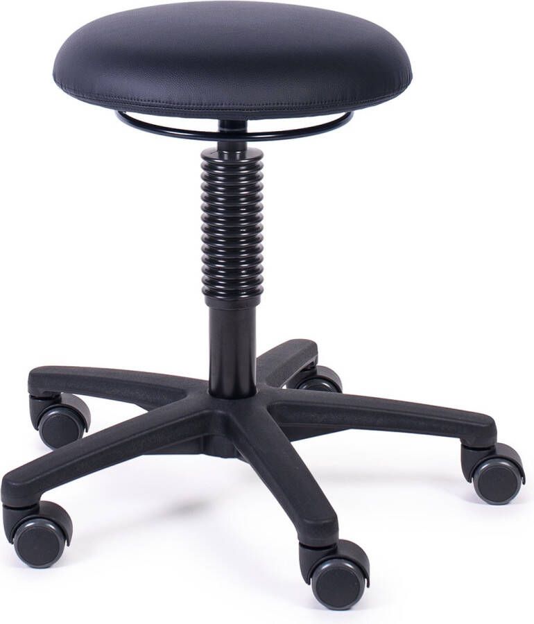 MTM STOELEN Kruk LOKI 160-N op wielen zithoogte 47 63 cm ronde comfortabele zitting zwart kunstleer multi inzetbaar