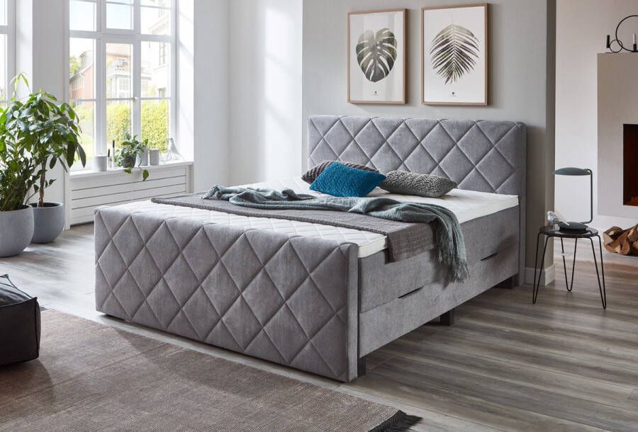 Mube Boxspring BX2200 Boxspring Set Grijs 180X200cm