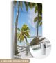 MuchoWow Glasschilderij 120x180 cm Schilderij acrylglas Palmboom Hangmat Zand Foto op glas Schilderijen - Thumbnail 1