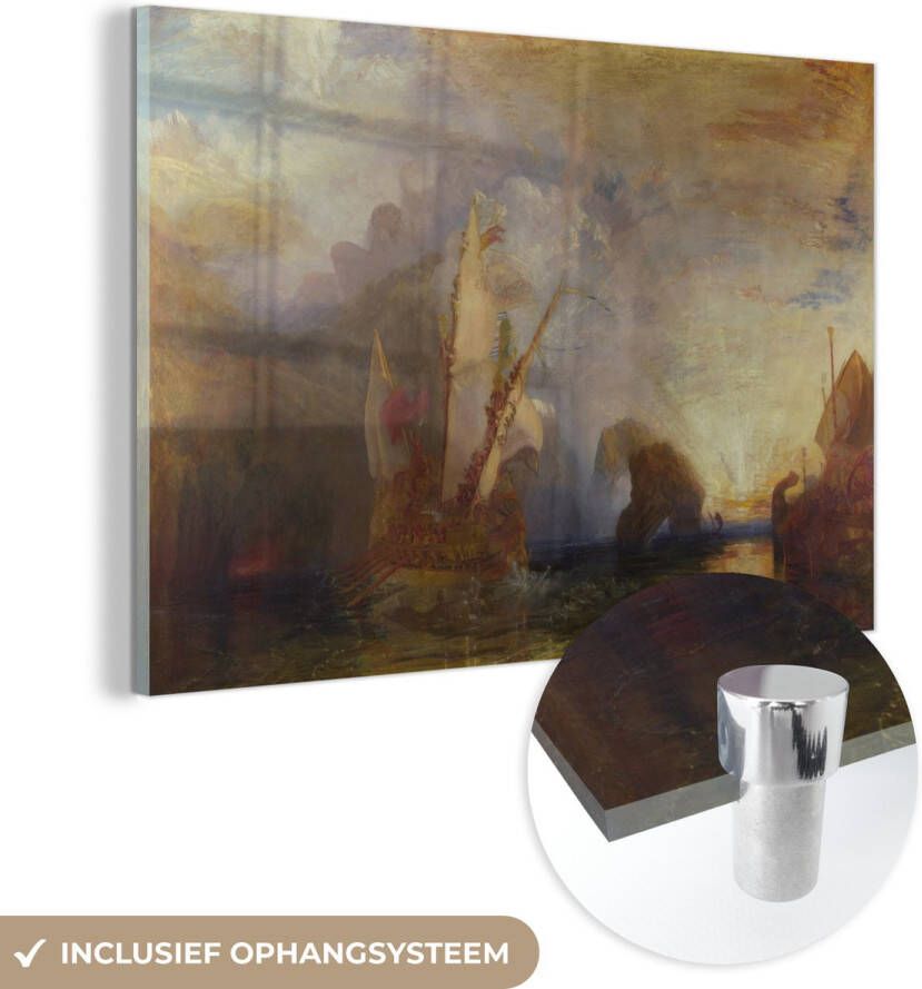 MuchoWow Glasschilderij 120x80 cm Schilderij acrylglas Ulysses spot met Polyphemus Schilderij van Joseph Mallord William Turner Foto op glas Schilderijen