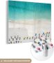 MuchoWow Glasschilderij 120x90 cm Schilderij acrylglas Strand Parasols Kleuren Foto op glas Schilderijen - Thumbnail 1