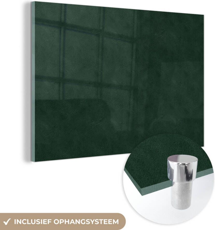MuchoWow Glasschilderij 180x120 cm Schilderij acrylglas Leer Groen Dierenhuid Foto op glas Schilderijen