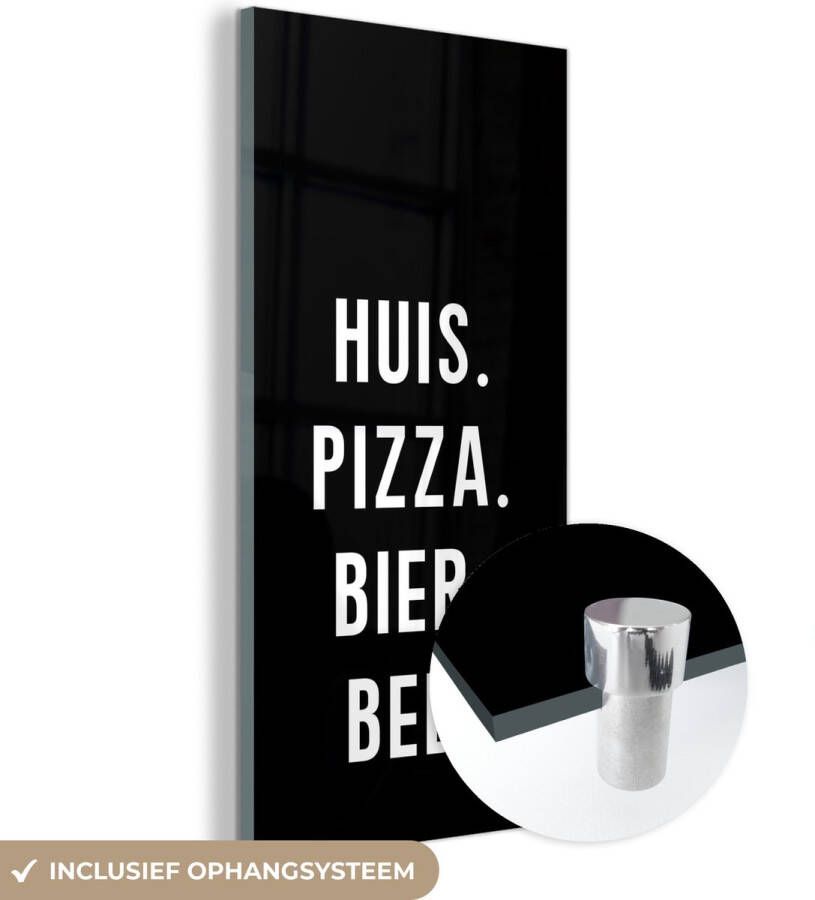 MuchoWow Glasschilderij 20x40 cm Schilderij glas Eten Bed Quote Foto op acrylglas Schilderijen