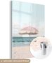 MuchoWow Glasschilderij 40x30 cm Schilderij acrylglas Parasol Strand Zee Wolken Foto op glas Schilderijen - Thumbnail 3