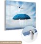 MuchoWow Glasschilderij 40x30 cm Schilderij acrylglas Parasol Wolken Blauw Foto op glas Schilderijen - Thumbnail 1