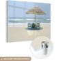 MuchoWow Glasschilderij 40x30 cm Schilderij acrylglas Strandstoel Zomer Parasol Foto op glas Schilderijen - Thumbnail 1