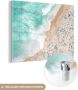 MuchoWow Glasschilderij 40x30 cm Schilderij acrylglas Zee Strand Parasols Zomer Foto op glas Schilderijen - Thumbnail 1