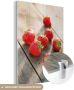MuchoWow Glasschilderij 60x80 cm Schilderij acrylglas Aardbei Fruit Tafel Foto op glas Schilderijen - Thumbnail 1
