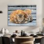 MuchoWow Glasschilderij 80x60 cm Schilderij acrylglas Katten Bank Hout Foto op glas Schilderijen - Thumbnail 2