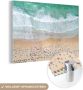 MuchoWow Glasschilderij 180x120 cm Schilderij glas Zee Strand Parasols Water Zomer Foto op acrylglas Schilderijen - Thumbnail 1