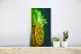 MuchoWow Glasschilderij 20x40 cm Schilderij acrylglas Ananas Neon Lamp Foto op glas Schilderijen - Thumbnail 2