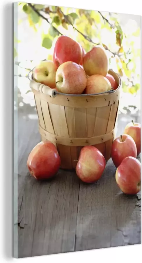 MuchoWow Glasschilderij 120x180 cm Schilderij glas Appel Fruitmand Tafel Foto op acrylglas Schilderijen - Foto 2