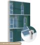 MuchoWow Glasschilderij Architectuur Groen Lamp Ramen Schilderij glas 100x150 cm Muurdecoratie Glazen plaat - Thumbnail 1