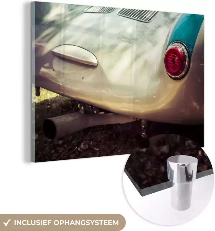 MuchoWow Glasschilderij Auto Porsche Lamp 120x80 cm Acrylglas Schilderijen Foto op Glas