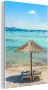 MuchoWow Glasschilderij 120x180 cm Schilderij acrylglas Boot Strand Parasol Foto op glas Schilderijen - Thumbnail 3