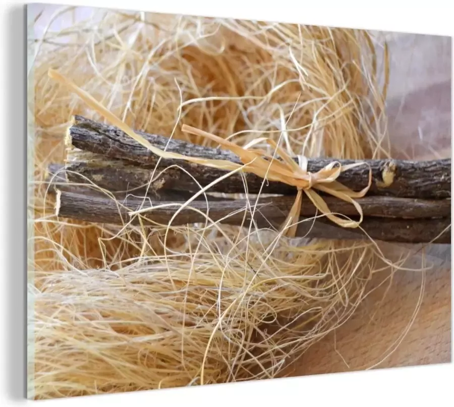 MuchoWow Glasschilderij 30x20 cm Schilderij acrylglas Bundel zoethout op een tafel Foto op glas Schilderijen - Foto 2