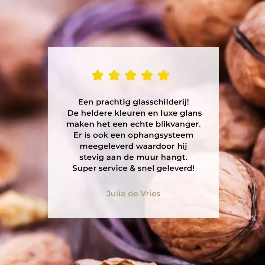 MuchoWow Glasschilderij 80x120 cm Schilderij glas De zoete walnoten in een mand op oude houten tafel Foto op acrylglas Schilderijen