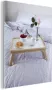 MuchoWow Glasschilderij Dienblad met ontbijt op bed 90x120 cm Acrylglas Schilderijen Foto op Glas - Thumbnail 1