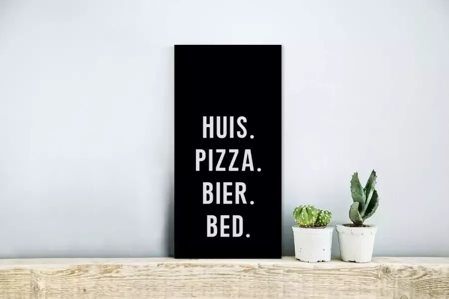 MuchoWow Glasschilderij Eten Bed Quote 20x40 cm Acrylglas Schilderijen Foto op Glas