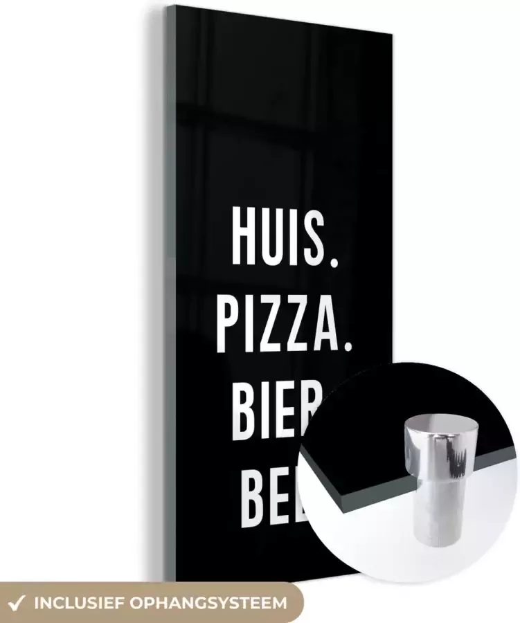 MuchoWow Glasschilderij 80x160 cm Schilderij glas Eten Bed Quote Foto op acrylglas Schilderijen - Foto 2