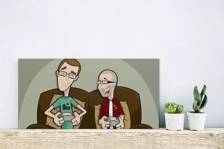 MuchoWow Glasschilderij Gamen Mannen Bank 40x20 cm Acrylglas Schilderijen Foto op Glas