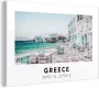 MuchoWow Glasschilderij Griekenland Blauw Zee Stoelen 30x20 cm Acrylglas Schilderijen Foto op Glas - Thumbnail 1