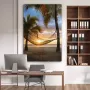 MuchoWow Glasschilderij 120x180 cm Schilderij acrylglas Hangmat op het Caribische strand Foto op glas Schilderijen - Thumbnail 2