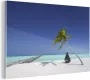 MuchoWow Glasschilderij 120x80 cm Schilderij acrylglas Hangmat Palmboom Strand Foto op glas Schilderijen - Thumbnail 2