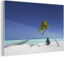 MuchoWow Glasschilderij 90x60 cm Schilderij acrylglas Hangmat Palmboom Strand Foto op glas Schilderijen - Thumbnail 2