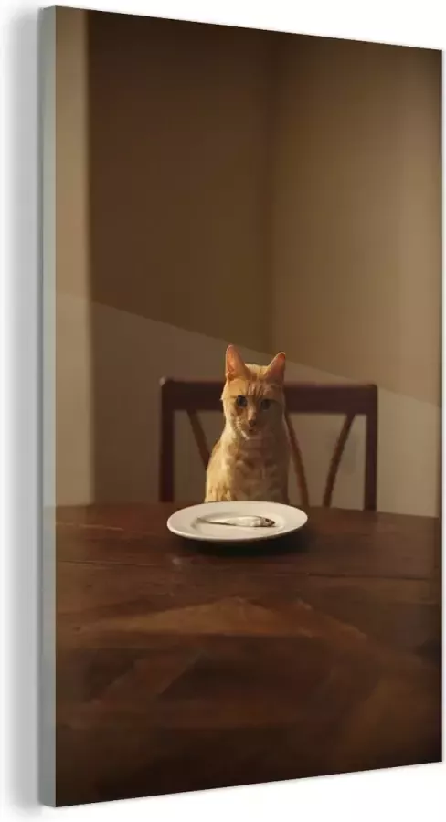 MuchoWow Glasschilderij 20x30 cm Schilderij acrylglas Kat Eettafel Bord Foto op glas Schilderijen - Foto 3