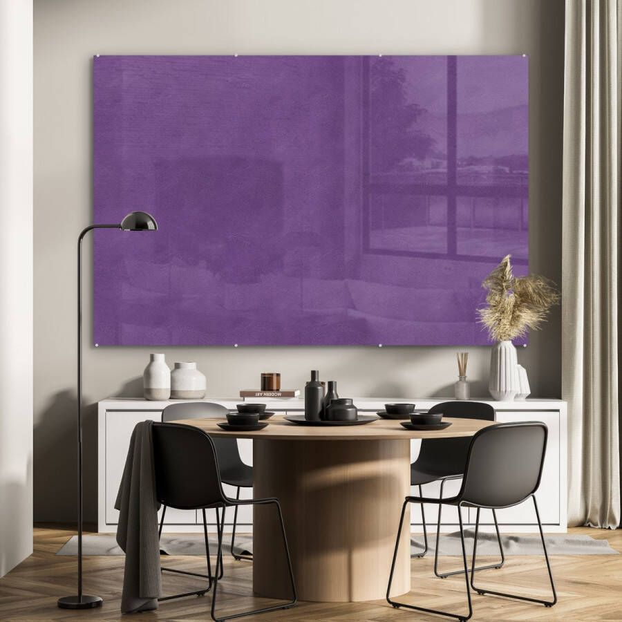 MuchoWow Glasschilderij 180x120 cm Schilderij glas Leer Paars Dierenhuid Foto op acrylglas Schilderijen - Foto 2