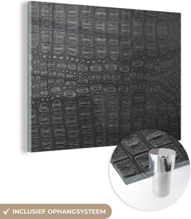 MuchoWow Glasschilderij 120x90 cm Schilderij acrylglas Leer Structuur Dierenhuid Foto op glas Schilderijen - Foto 3