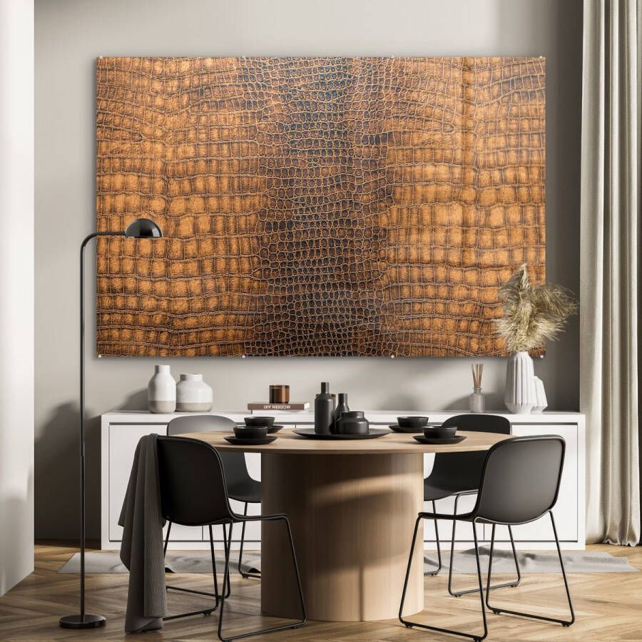 MuchoWow Glasschilderij 180x120 cm Schilderij acrylglas Leer Structuur Dierenhuid Foto op glas Schilderijen - Foto 2