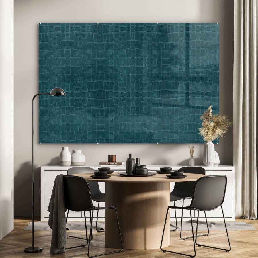 MuchoWow Glasschilderij 180x120 cm Schilderij acrylglas Leer Structuur Dierenhuid Foto op glas Schilderijen - Foto 3