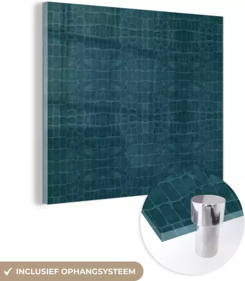 MuchoWow Glasschilderij 20x20 cm Schilderij acrylglas Leer Structuur Dierenhuid Foto op glas Schilderijen - Foto 4