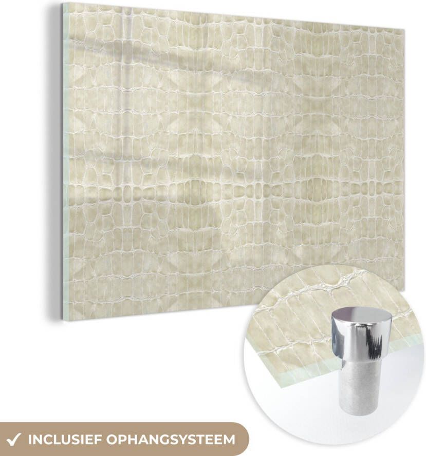 MuchoWow Glasschilderij 30x20 cm Schilderij acrylglas Leer Structuur Dierenhuid Foto op glas Schilderijen - Foto 2