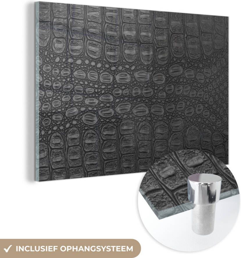 MuchoWow Glasschilderij 90x60 cm Schilderij acrylglas Leer Structuur Dierenhuid Foto op glas Schilderijen - Foto 3
