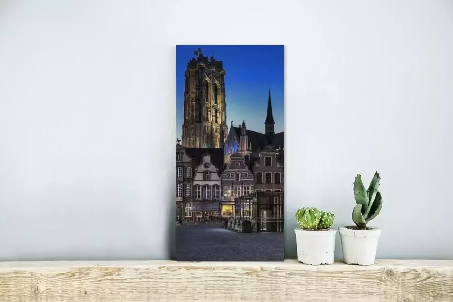 MuchoWow Glasschilderij Marktplaats Lamp Mechelen 20x40 cm Acrylglas Schilderijen Foto op Glas