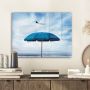 MuchoWow Glasschilderij 40x30 cm Schilderij acrylglas Parasol Wolken Blauw Foto op glas Schilderijen - Thumbnail 2